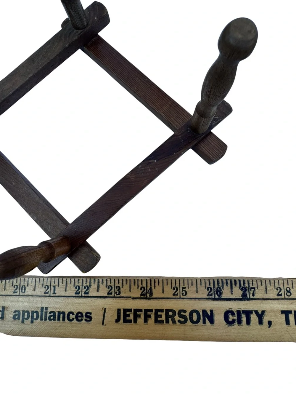 Vintage 10 Peg Wooden Accordion Wall Rack cup hat Expandable Hanger cottagecore